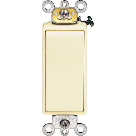 Leviton Leviton Decora 20 amps Single Pole Rocker AC Quiet Switch Ivory 1 pk 05621-2IS